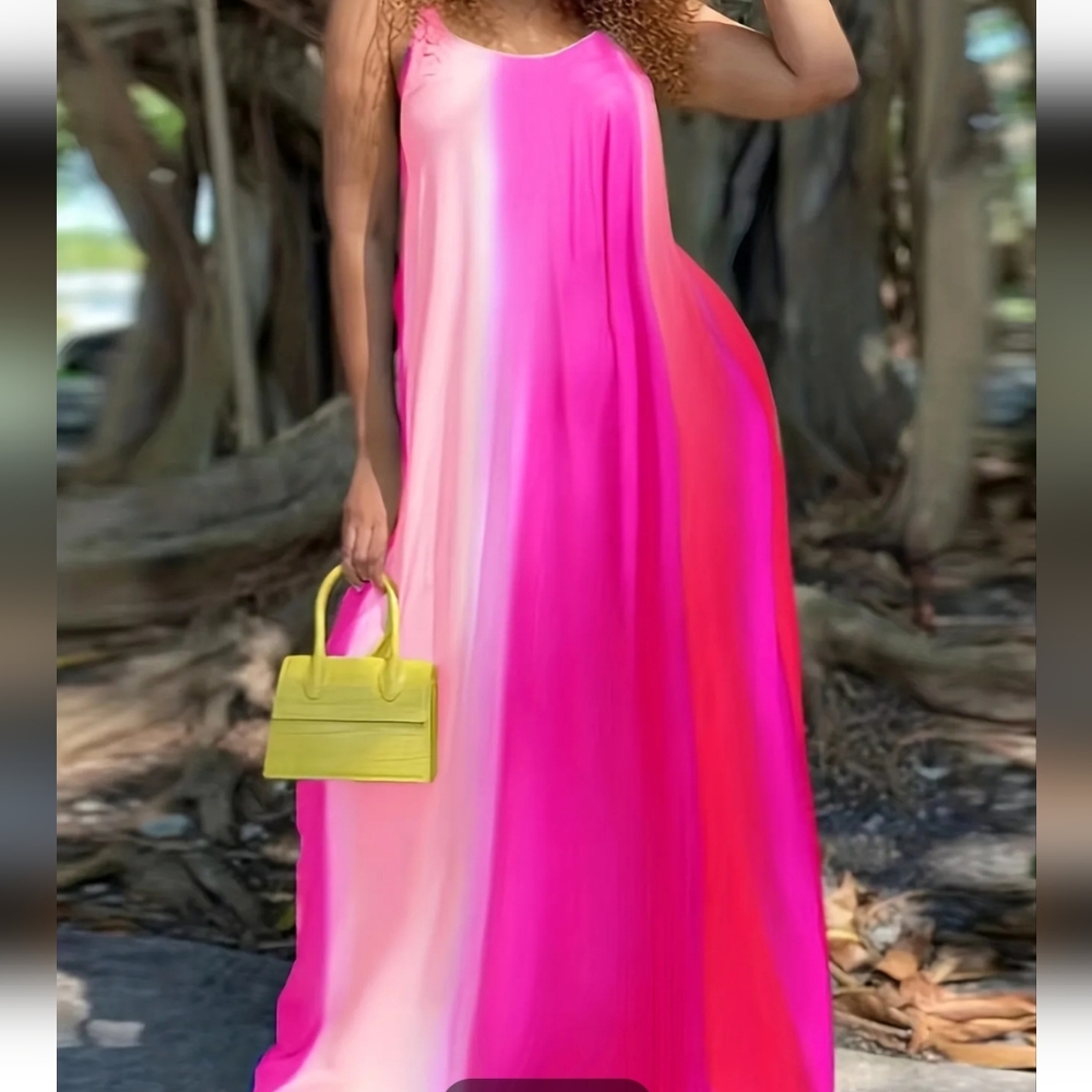 Pink ombre Maxi dress sz 2XL sz 16
